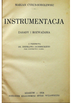 Instrumentacja 1924r