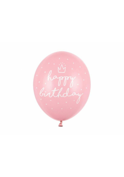 Balony Happy birthday Baby Pink 30cm 50szt