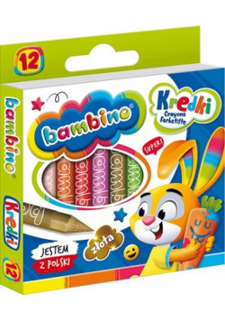 Kredki świecowe 12 kolorów BAMBINO
