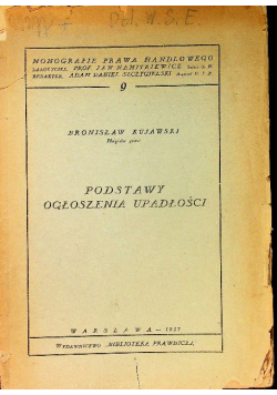 Podstawy ogłoszenia upadłości 1937 r.
