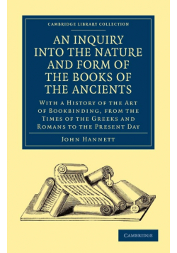 An  Inquiry Into the Nature and Form of the Books of the Ancients