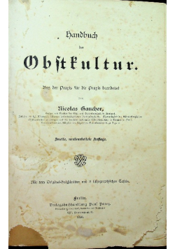 Handbuch der Obstkultur 1896 r.