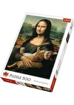 Puzzle 500 Mona Lisa i kot Mruczek TREFL