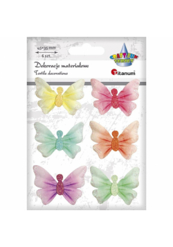 Ozdoba materiałowa Motyle Pastel mix 6szt