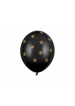 Balony Gwiazdki Pastel Black 30cm 6szt