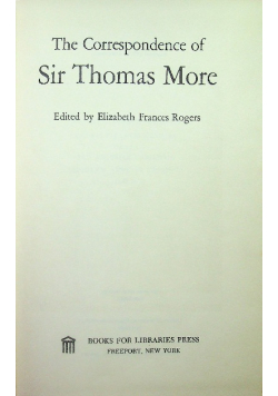 The Correspondence of Sir Thomas More