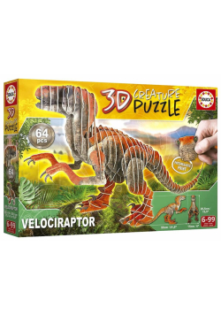 Puzzle 3D Dinozaury - Welociraptor 64 el. G3