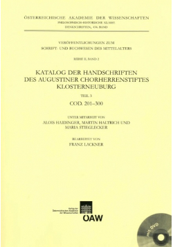Katalog der Handschriften des Augustiner Chorherrenstiftes Klosterneuburg