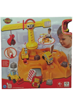 Plac budowy z 2 poziomami i dźwigiem+miękki pojazd