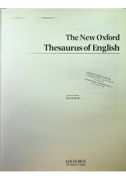 The New Oxford Thesaurus of English