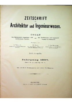 Zeitschrift fur Architektur und Ingenieurwesen Jahrgang band XLIII 1897 r.