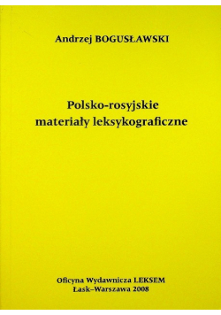 Polsko Rosyjskie materiały leksykograficzne