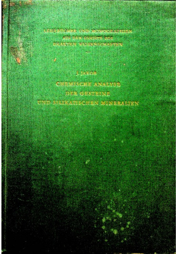 Chemische analyse der gesteine und silikatischen mineralien