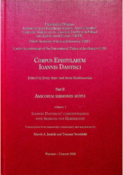 Corpus Epistularum Ioannis Dantisci Part II Volume 1
