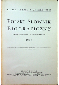 Polski Słownik Biograficzny tom V reprint z 1946 r