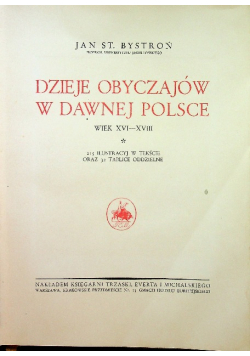 Dzieje obyczajów w dawnej Polsce 1933 r.