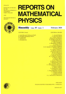 Reports on Mathematical Physics 85/1 Pergamon