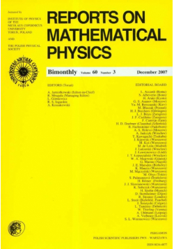 Reports on Mathematical Physics 60/3