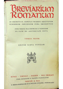 Breviarium Romanum Tomus Prior