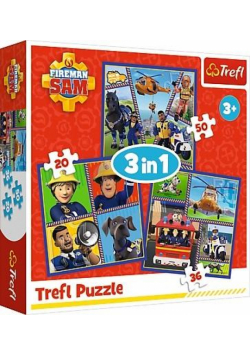 Puzzle 3w1 Dzień Strażaka Sama TREFL