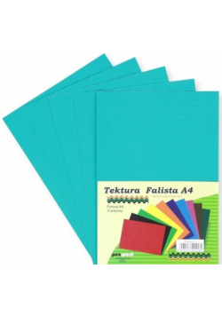 Tektura A4 falista turkusowa 5szt