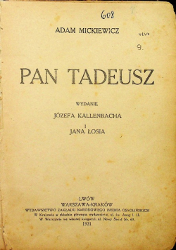 Pan Tadeusz 1921 r