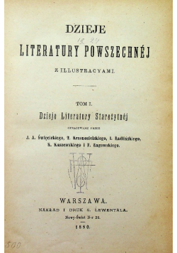 Dzieje Literatury Powszechnej Tom I 1880 r.