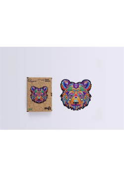 Puzzle drewniane eko 22 Brązowy niedźwiedź A4