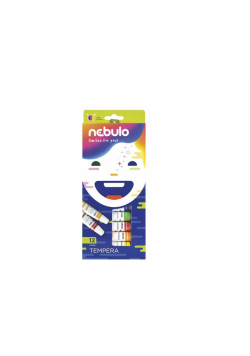 Farby tempera w tubie 12 kolorów NEBULO