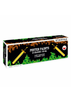 Farby plakatowe 12 kolorów 20ml Pixel game