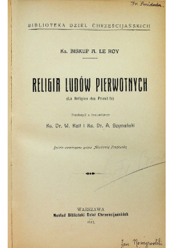 Religia ludów pierwotnych 1912 r.