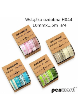 Wstążka ozdobna 10mmx1,5m 4szt (12kpl)