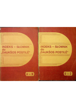 Indeks - Słownik do Dauksos Postile Tom I i II