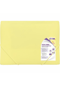 Teczka z gumką A4 PP pastel żółta STRIGO