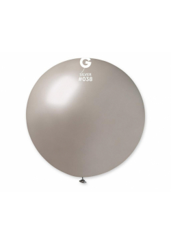Balon kula metaliczna srebrna 80cm