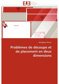 Problèmes de découpe et de placement en deux dimensions