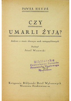 Czy umarli żyją 1921 r