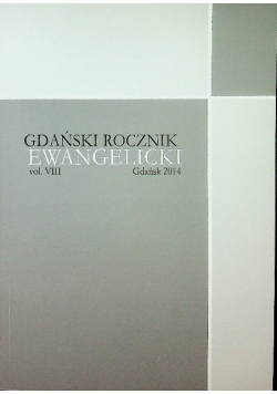Gdański rocznik ewangelicki Vol VIII
