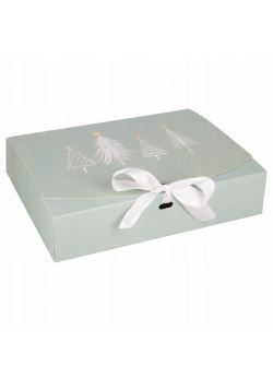 Pudełko na prezenty składane 22x17cm choinki 2szt.