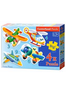 Puzzle x 4 Kontur - Funny planes CASTOR