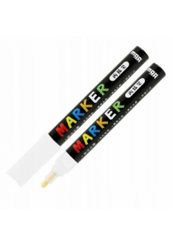 Marker akrylowy 1-2mm biały (6szt) M&G