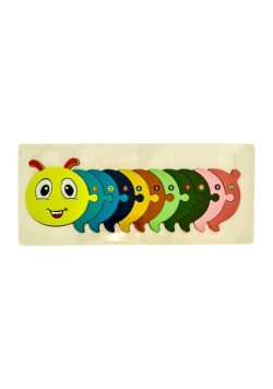 Puzzle drewniane kids z cyframi Dżdżownica