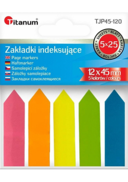 Zakładki indeksujące fluo 12x45mm 5x25 kartek