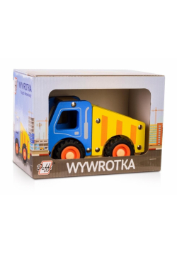 Drewniane auto z oponami - wywrotka
