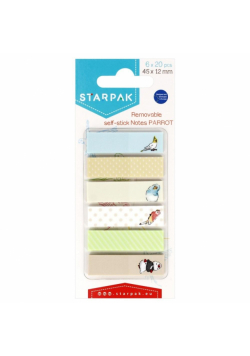 Zakładka indeksująca 45x12mm 6x20K Papuga